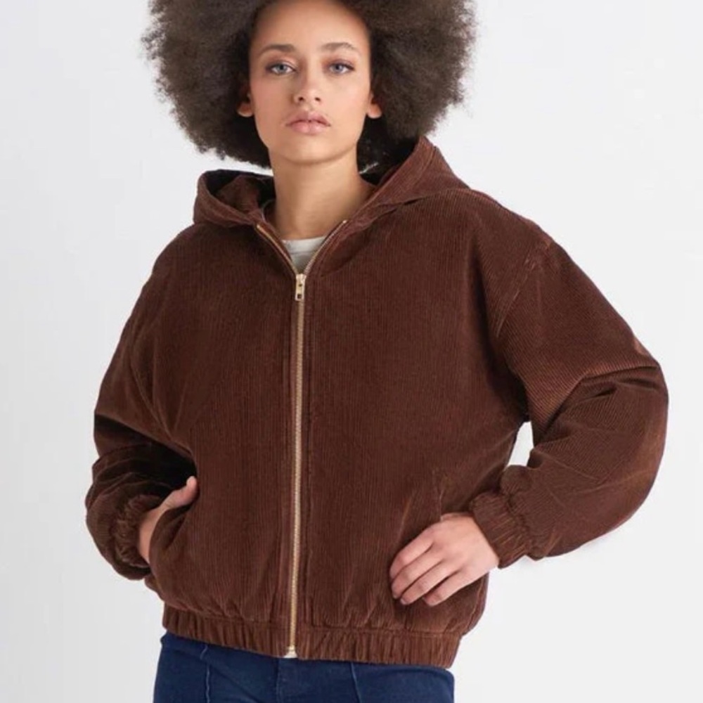 Corduroy Rowan hooded bomber jacket